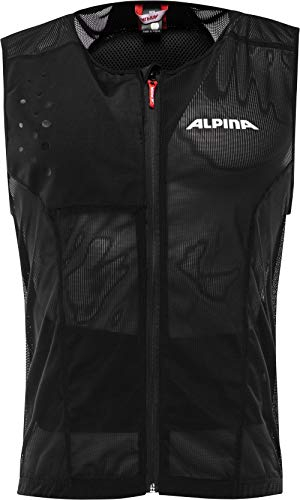 ALPINA PROSHIELD Men - Rückenprotektor für Männer, Atmungsaktiv & Anpassbar, Schutzweste für Ski- & Wintersport, Schwarz - XL