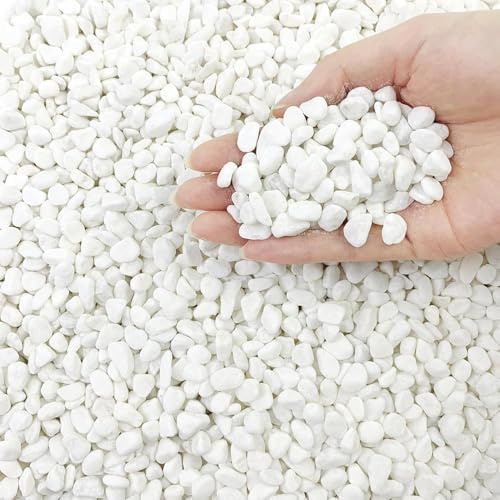 flonatur Piedras Blancas para Jardin y Terratios| Piedras Decorativas para Macetas | Ideal para Acuarios | Piedras Marmolina Blanca |Fácil Aplicación y Múltiples Usos (Cubo 3kg Tamaño 8/12)
