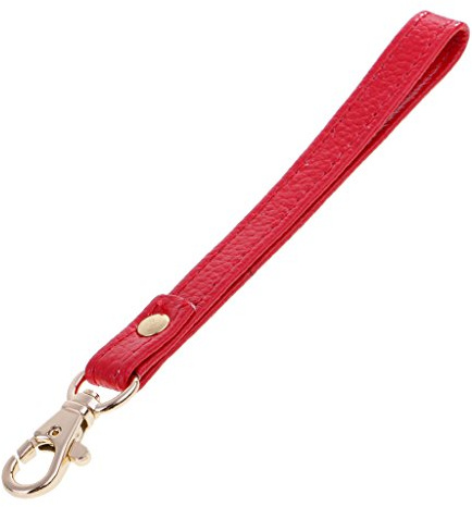 Cinturino di ricambio in vera pelle per pochette da polso rosso