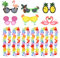 Gukasxi 12 guirnaldas hawaianas Leis y gafas de sol divertidas para fiestas, collar hawaiano de Lei, corona, disfraz hawaiano, suministros de fiesta para verano, playa, decoración de fiesta hawaiana