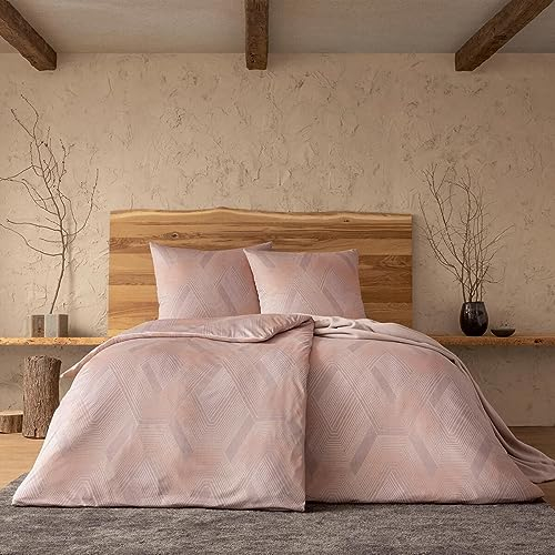 ESTELLA Biancheria da letto in jersey Mako Interlock Quinn rosa antico 1 copripiumino 135 x 200 cm + 1 federa 80 x 80 cm