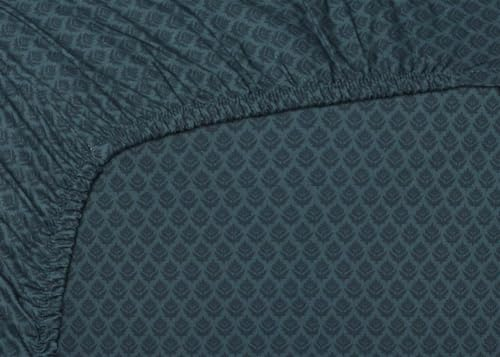 PiP Studio Perkal-Spannbettlaken Thousand Leaves Farbe Dark Blue Größe 100x200 HH: 25