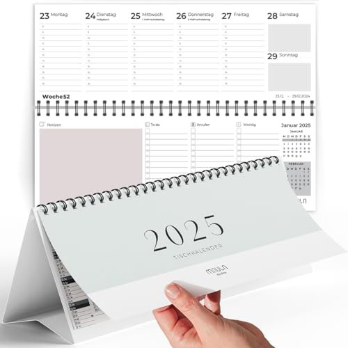 Tischkalender 2025 Quer - Kalender 2025 Tischkalender - Wochenkalender 2025 Tischkalender - Tischkalender 2025 zum Aufstellen - Organisation & Produktivität - Tischkalender 2025 Quer - TC004_25_pastel