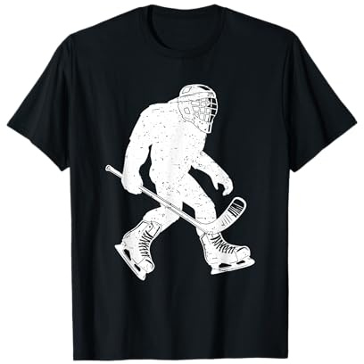 Vintage Bigfoot Hockey Sasquatch Ice Hockey Sport Funny T-Shirt