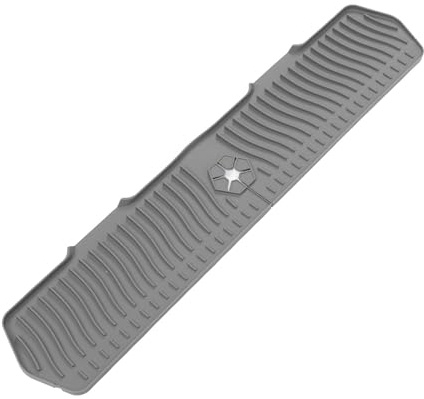 Tappetino paraspruzzi per lavello, 76 cm, paraspruzzi per lavello in silicone, maniglia antigoccia, gadget da cucina, accessori per lavello per bancone della e bagno (grigio)