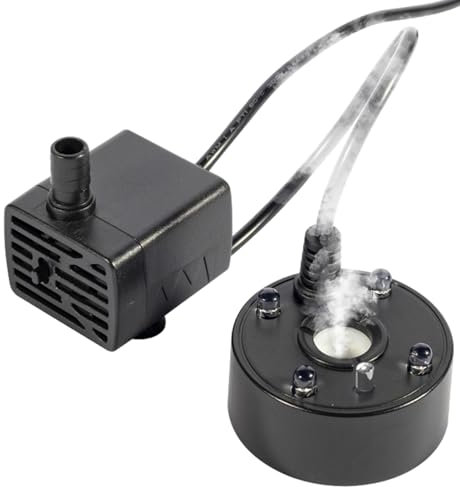 Vaporizador ultrasónico - atomizador de metal, función de luz LED | Máquina de niebla para fuente de agua, estanque o acuario, generador de vapor frío para pantalla hidropónica o decorativa