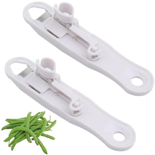 2 Pcs Runner Bean Slicer, Stringer–Green Bean Slicer, Slicer Hand-Held Multi-Functional French Style Green Bean Stringer Bean Cutter and Slicer–Essential Kitchen Accessories for Restaurant