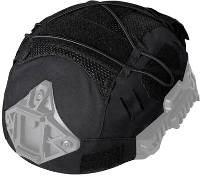 IDOGEAR Copertura casco tattico per Team Wendy Casco contrappeso batteria Pouch, per Wendy Casco Taglia M/L & L/XL, 500D Nylon (Medium for M/L fast helmets, Black)