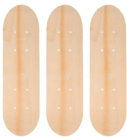 Yardwe 3 Pack Blank Skateboard Decks Wooden Paintable Skateboards for DIY Painting Decoration and Craft Projects Plain Skate Decks with Double Tail Design 43.00 X 12.50 X 1.00Cm