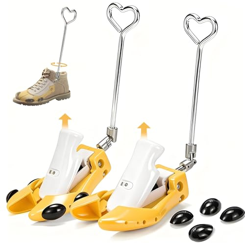 YihuaTop Boot Stretchers for Cowboy Boots Shoe Stretcher for Wide Feet Men Shoe Trees Adjustable Length & Width for Men Women (Yellow, L)