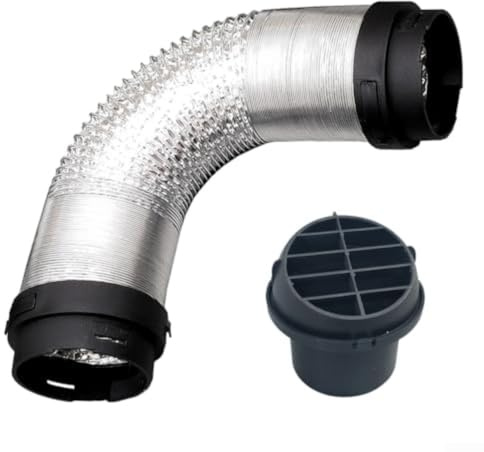 Hasaller 75 mm dieselvärmare kanalrör slang med 60 mm anslutningsbeslag och runt utloppsventilation värmebeständig aluminiumfolie varm värmare kanal rör kanalering ventilationsslang för
