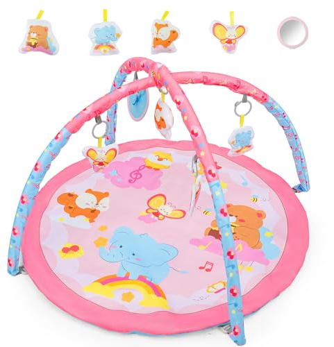 Baby Play Gym & Activity Mat Sensory Toys, Arch, Playmat for Newborns & Infants (0-36 Months) (Animal-Round)