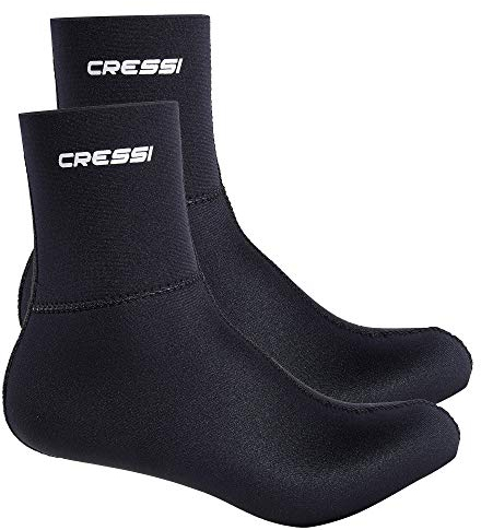 Cressi Black Neoprene (3 or 5mm) Socks Resilient - Neopren Tauchsocken 3/5mm, Schwarz, für Erwachsene Unisex