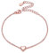925 Sterling Silver Bracelets Rose Gold Heart Bracelet for Women Ladies Shiny Silver Hand Bracelets Skin Friendly