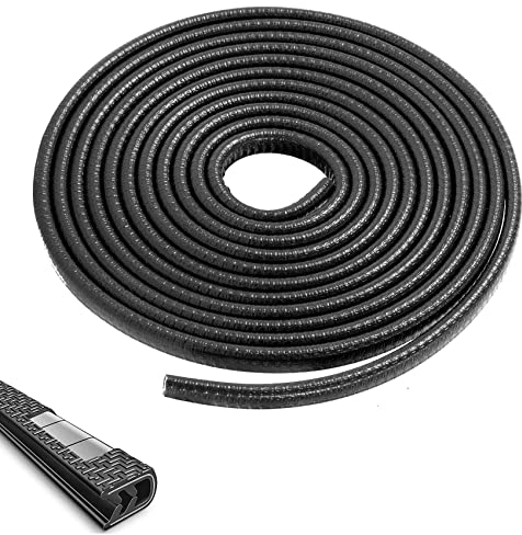 5 Meter Autotür Kantenschutz, Auto Türkantenschutz Türkantenschoner Gummidichtung Trimmdichtung Dichtungsstreifen Kein Kleber für Auto LKW Motorschutz (Schwarz)