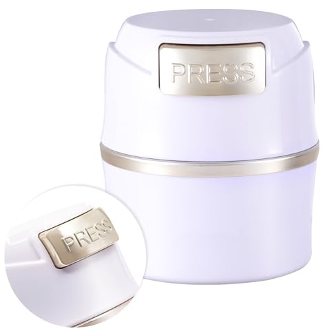 Embagol Eyelash Glue Storage Container Tank - Adhesive Jar Stand Makeup Case Cosmetic Storage Tank - White with Gold