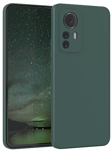 EAZY CASE - Silikonhülle für Xiaomi 12 Pro Hülle Silikon Case Grün weich stoßfeste Handyhülle Schutzhülle mit Kameraschutz Dünn Premium Schutz Cover TPU Phone Bumper in Piniengrün Matt