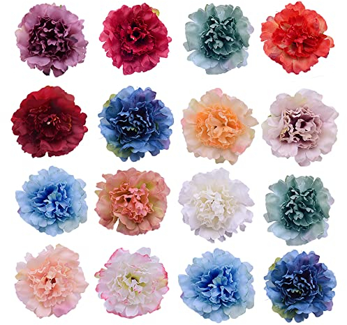 Trsnzul Kunstblumen 30 Stück Blütenköpfe Blumenköpfe Deko Blumen Bunt Seidenblumen Künstliche Blumen Faux Flowers für DIY Hochzeit Blumensträuße Braut Zuhause Dekoration