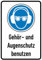 Daged Gehör und Augenschutz benutzen Aufkleber 23x16 cm Hinweiszeichen Sicherheitszeichen Sticker T-135