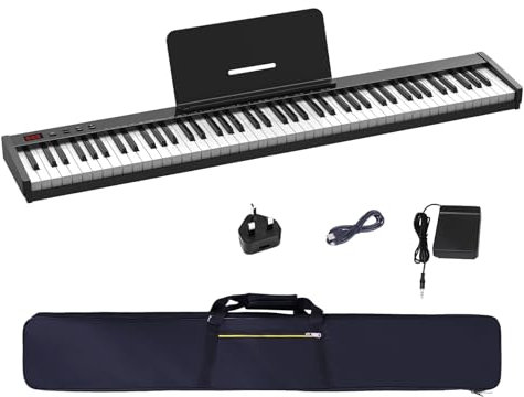 OYAYO 88 Key Digital Piano Keyboard Full Size Semi-Weighted Portable Piano Keyboard, Electronic Piano with Dual Built-in Speakers and Piano Bag and USB Adapters for Child and Adult Birthday Gift