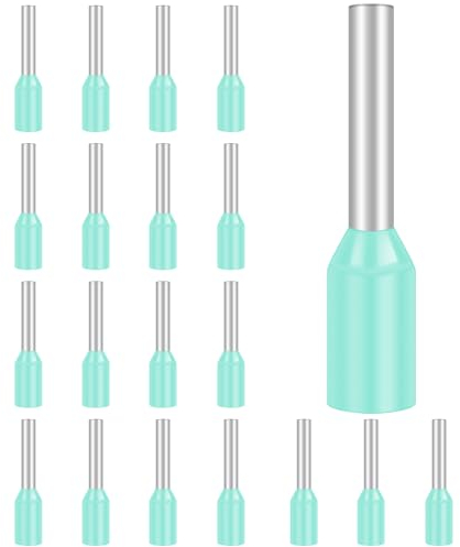 Hanibos - 100 casquillos de cable de 0,25 mm², color cian, terminales de cable Hanibos