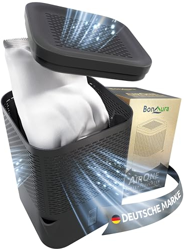 BonAura® Luftentfeuchter ohne Strom - Raumentfeuchter für Keller, Bad uvm. - 680g Luftenfeuchter Nachfüllpack inklusive - Entfeuchter und Luftentfeuchter Granulat im Set - Schutz vor Schimmel