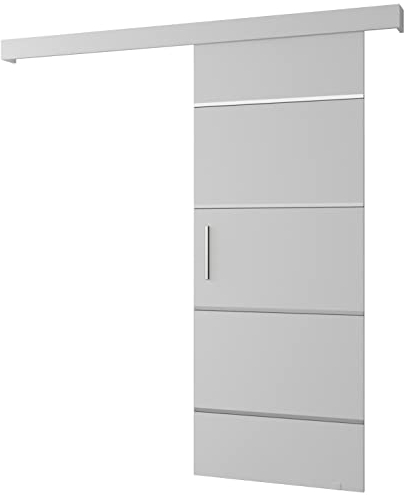 Schiebetür Komplettset - Schiebetürsystem Salwador 4 - Schiebetüren - Trennwände - Raumteiler - Innentüren, Tür 80x204 cm - Schiebetür Schiene - Zimmertür mit Schiebetür Griff - Saloontür