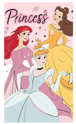 damaloo Kinderhandtuch 30x50cm mit Belle & Cinderella aus Baumwolle für Kinder - Händetuch für Mädchen & Jungen - Gästehandtuch, Gesichtstuch und Handtuch - Kleiner Waschlappen 30x50 cm