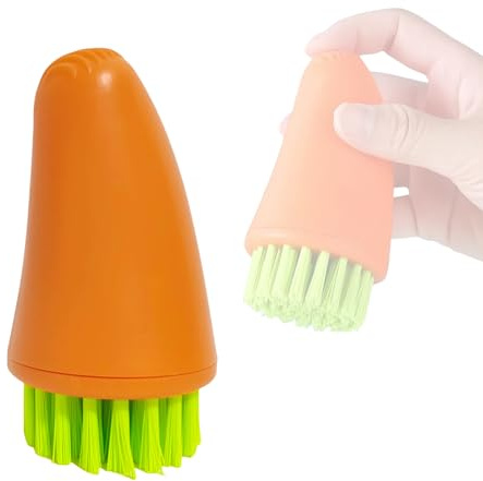 Spazzola per piatti a forma di carota, spazzola per patate e verdure, setole dure, strumenti per la pulizia della frutta, regali stravaganti, spazzola per piatti, accessori da cucina carini, gadget da