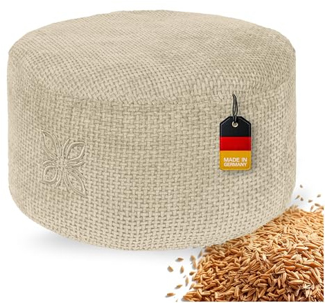 OMNANA® Cushy™ Coussin de méditation Rond - Coussin d'assise 10cm/15cm/20cm de Haut - Coussin de Yoga en Chenille avec Rembourrage en épeautre - Coussin de Sol, Coussin pour méditation & Relaxation