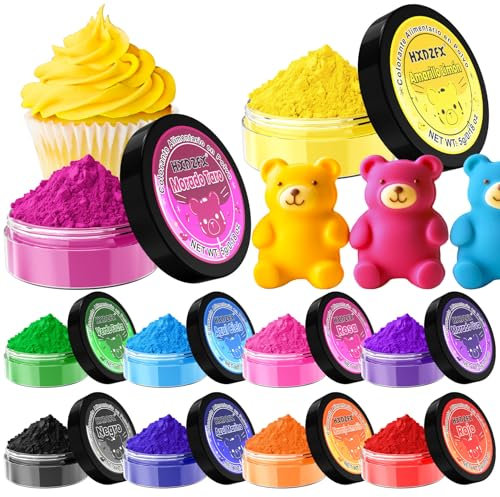Colorante Alimentario en Polvo - 10 Colore Colorantes Alimentarios en Polvo Set Alta Concentración para Repostería, Decoración de Tartas, Caramelos, Bebidas, Macarons, Glaseados y Cocina - 5g