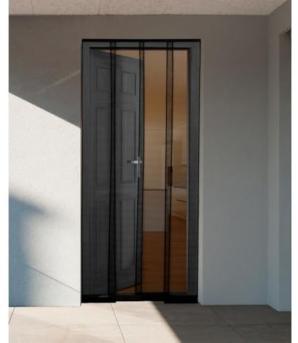 MadeInNature, Moustiquaire Passage Intensif pour Porte et Porte Fenêtre, Moustiquaire à bandes, Sans perçage Largeur 100cm x Hauteur 230cm, recoupable
