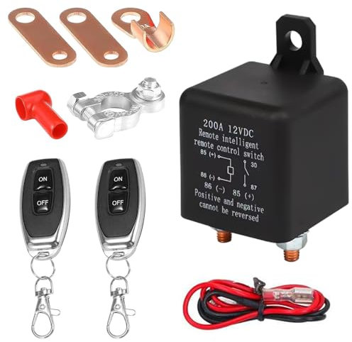 WDKXCN Interruttore separatore batteria 12 V con telecomando, interruttore radio 12 V batteria auto 200 A, interruttore di separazione per auto, barca, roulotte