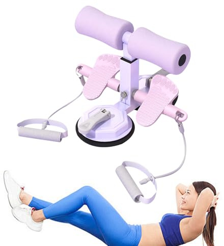 Wusideday Barra para sentarse, barra de sentadillas con 2 ventosas, herramienta auxiliar portátil de altura ajustable con cuerda de tracción para entrenamiento abdominal, ejercicio, entrenamiento