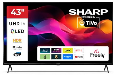 SHARP 43-inch 4K Ultra HD QLED Smart TV Dolby Vision Dolby Atmos HDMI 2.1 with eARC 43HM5345K Freely Included (HM Series)