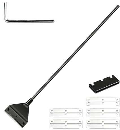 Heryson 35cm Aquarium Algae Scraper, Stainless Steel Fish Tank Glass Cleaner with Detachable Long Handle and 5 Replaceable Blades, Ergonomic Fish Tank Cleaning Tool for Glass Aquarium Algae Removal
