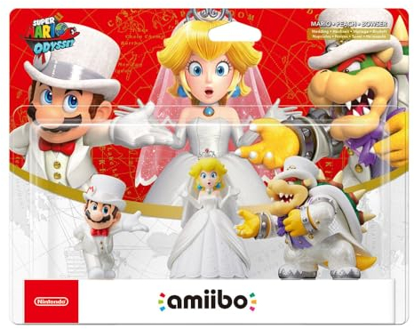 Nintendo Switch: Amiibo 3 Pack: Mario, Peach e Bowser Super Mario Odyssey