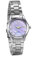 JewelryWe Damen Armbanduhr Analog Quarz Silber Ton Edelstahl Armband Elegant Business Casual Uhr mit Lila Muschel Strass Römischen Ziffern Zifferblatt
