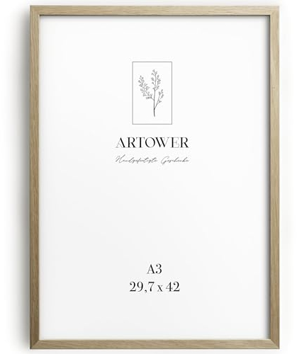 Artower® Bilderrahmen für DIN A3 30 x 42 cm Natur Holz Eiche Dünner Rahmen | Posterrahmen Groß Collage | Picture Frame 29,7 x 42cm | Holzrahmen | Holzbilderrahmen Poster Echtholz