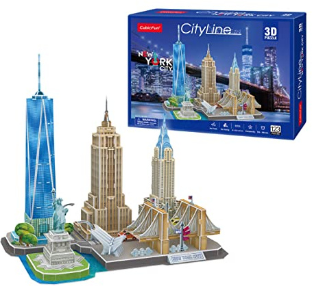 3D Puzzle Kinder - New York City Line | 3D Puzzle Erwachsene | Modellbausatz Erwachsene | Geschenk Für Kinder Ab 8 Jahre | 123 Stücke | DIY