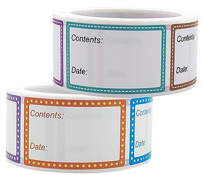 2 Rouleaux 1000 Pièces Étiquettes Autocollantes Congélation Alimentaire, Universelles, Amovibles (25x40mm), Étiquettes D'étiquetage pour Pots D'épices Boîtes de Congélation