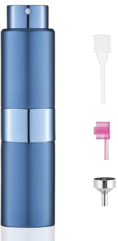 Toureal 20ml Spruzzino Profumo Ricaricabile, Vaporizzatore da Viaggio, Atomizzatore Nebulizzatore Profumo, Bottiglie Porta Profumo Spray (Blu)