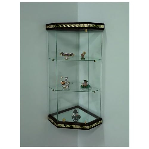 Vetrina angolare da parete art. VM504T-D con Basi Decorated Style (Black/Gold)