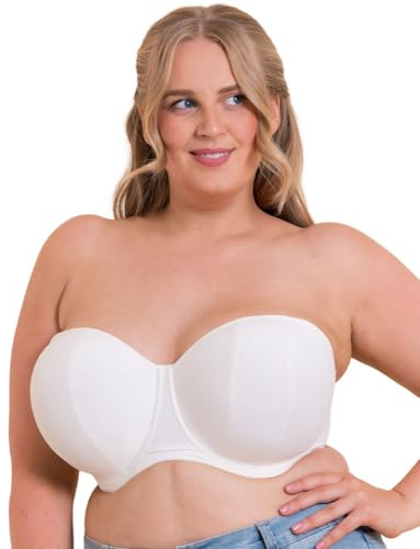 Curvy Kate Soutien-gorge sans bretelles de luxe pour femme, Ivoire nacré, (34) G