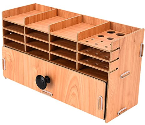 CDQL Perlen-Organizer und Aufbewahrung, Organizer-Box, Strass-Aufbewahrungsbox, Schmuck-Organizer-Box, Mehrschichtige Holzgitter, Strass-Werkzeug-Organizer