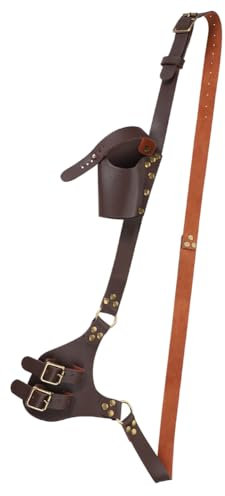 Medieval Sword Frog Leather Knight Sword Holster Knife Shoulder Strap Dagger Sheath for Warrior Pirate Cosplay Costume Halloween Prop