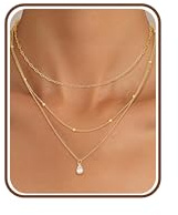 Kakonia Layered Gold Necklaces for Women, Dainty Pendant Necklace Chain Set