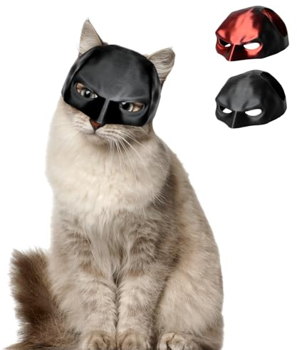 Aomig Maschera Bat per Gatto, Batcat Mask Accessori, Maschera per Pipistrello Nero per Gatti, Batcat Costume per Animali da Compagnia per Halloween, Cappello da Cosplay da Pipistrello per Gatto