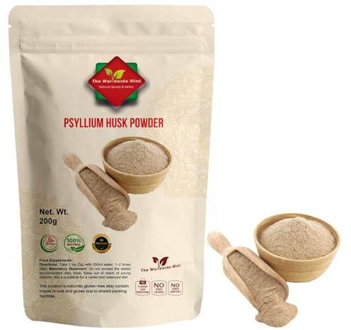 Psyllium Husk Powder 200g | 100% Pure & Natural | High-Fibre Cleanse Supplement | No Fillers, Vegan, Non-GMO | Digestive Support, Regularity & Weight Management