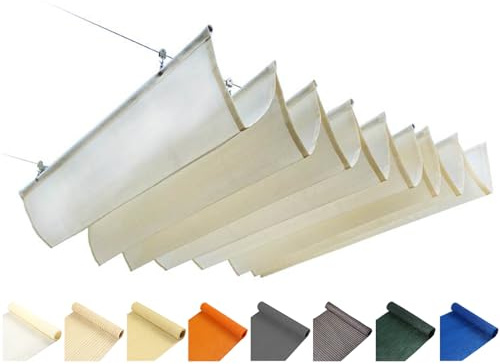 Tenda parasole retrattile, per esterni, protezione UV, tenda a rullo scorrevole a forma di U, per terrazza, cortile, portico, gazebo